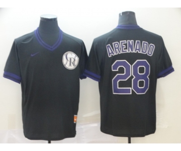 Men's Nike Colorado Rockies #28 Nolan Arenado Black M&N MLB Jersey