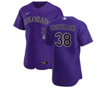 Men's Nike Colorado Rockies #38 Ryan Castellani Purple Alternate 2020 Authentic Player Baseball Jersey
