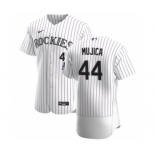 Men's Nike Colorado Rockies #44 Jose Mujica White Home 2020 Authentic Player Baseball Jersey