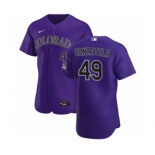 Men's Nike Colorado Rockies #49 Antonio Senzatela Purple Alternate 2020 Authentic Player Baseball Jersey