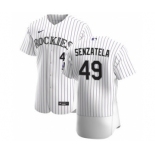Men's Nike Colorado Rockies #49 Antonio Senzatela White Home 2020 Authentic Player Baseball Jersey