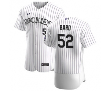 Men's Nike Colorado Rockies #52 Daniel Bard White Home 2020 Authentic Player Baseball Jersey