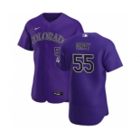 Men's Nike Colorado Rockies #55 Jon Gray Purple Alternate 2020 Authentic Player Baseball Jersey