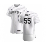 Men's Nike Colorado Rockies #55 Jon Gray White Home 2020 Authentic Player Baseball Jersey