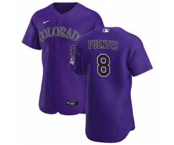 Men's Nike Colorado Rockies #8 Josh Fuentes Purple Alternate 2020 Authentic Player Baseball Jersey