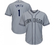 Men's Majestic San Diego Padres #1 Ozzie Smith Replica Grey Road Cool Base MLB Jersey Men's Majestic San Diego Padres #1 Ozzie Smith Replica Grey Road Cool Base MLB Jersey