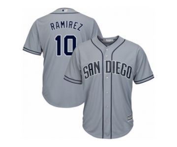 Men's Majestic San Diego Padres #10 Alexei Ramirez Replica Grey Road Cool Base MLB Jersey