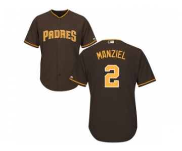 Men's Majestic San Diego Padres #2 Johnny Manziel Authentic Brown Alternate Cool Base MLB Jersey