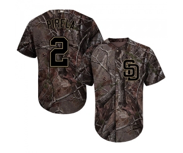 Men's Majestic San Diego Padres #2 Jose Pirela Authentic Camo Realtree Collection Flex Base MLB Jersey