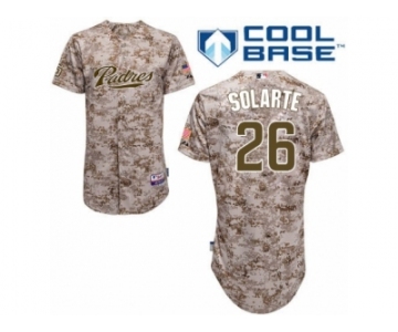 Men's Majestic San Diego Padres #26 Yangervis Solarte Replica Camo Alternate 2 Cool Base MLB Jersey