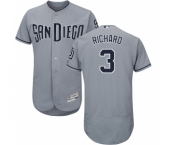 Men's Majestic San Diego Padres #3 Clayton Richard Authentic Grey Road Cool Base MLB Jersey Men's Majestic San Diego Padres #3 Clayton Richard Authentic Grey Road Cool Base MLB Jersey