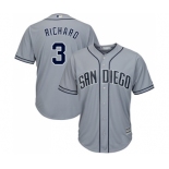 Men's Majestic San Diego Padres #3 Clayton Richard Replica Grey Road Cool Base MLB Jersey