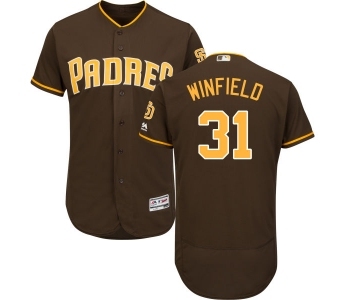 Men's Majestic San Diego Padres #31 Dave Winfield Brown Alternate Flex Base Authentic Collection MLB Jersey