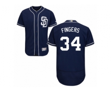 Men's Majestic San Diego Padres #34 Rollie Fingers Navy Blue Flexbase Authentic Collection MLB Jersey