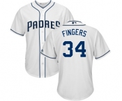 Men's Majestic San Diego Padres #34 Rollie Fingers Replica White Home Cool Base MLB Jersey Men's Majestic San Diego Padres #34 Rollie Fingers Replica White Home Cool Base MLB Jersey