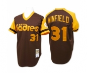 Men's Mitchell and Ness San Diego Padres #31 Dave Winfield Replica Brown Throwback MLB Jersey Men's Mitchell and Ness San Diego Padres #31 Dave Winfield Replica Brown Throwback MLB Jersey