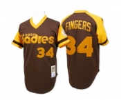 Men's Mitchell and Ness San Diego Padres #34 Rollie Fingers Replica Brown Throwback MLB Jersey Men's Mitchell and Ness San Diego Padres #34 Rollie Fingers Replica Brown Throwback MLB Jersey