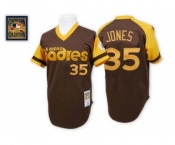 Men's Mitchell and Ness San Diego Padres #35 Randy Jones Authentic Brown Throwback MLB Jersey Men's Mitchell and Ness San Diego Padres #35 Randy Jones Authentic Brown Throwback MLB Jersey