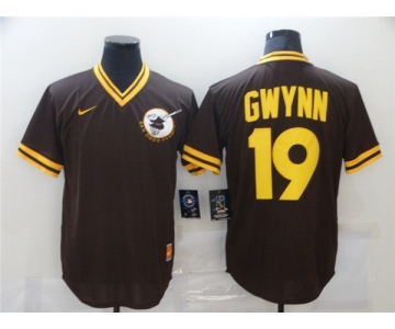 Men's Nike New Majestic San Diego Padres #19 Tony Gwynn Brown Retro MLB Jersey