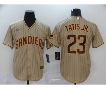Men's Nike Padres #23 Fernando Tatis Jr. Brown Strip 2020 Baseball Cool Base Jersey