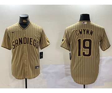 Men's San Diego Padres #10 Jurickson Profar Khaki Team Logo Cool Base Jerseys