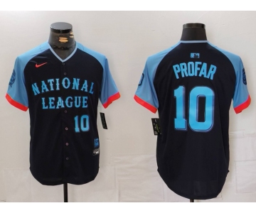 Men's San Diego Padres #10 Jurickson Profar Number Navy 2024 All Star Limited Stitched Jersey
