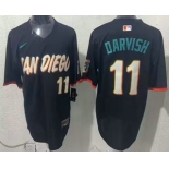Men's San Diego Padres #11 Yu Darvish Black 2026 City Connect Stadium Jersey1