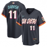 Men's San Diego Padres #11 Yu Darvish Obsidian 2026 City Connect Stadium Limited Stitched Baseball Jersey