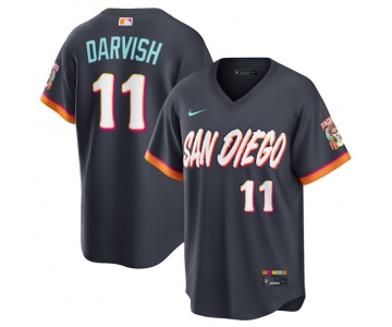 Men's San Diego Padres #11 Yu Darvish Obsidian 2026 City Connect Stadium Limited Stitched Baseball Jersey