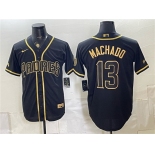 Men's San Diego Padres #13 Manny Machado Black Gold With Patch Stitched Baseball Jersey Men's San Diego Padres #13 Manny Machado Black Gold With Patch Stitched Baseball Jersey