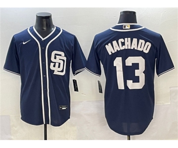 Men's San Diego Padres #13 Manny Machado Navy Cool Base Stitched Baseball Jersey