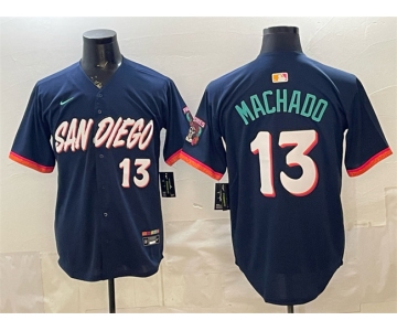Men's San Diego Padres #13 Manny Machado Obsidian 2026 City Connect Limited Stitched Baseball Jersey.