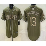 Men's San Diego Padres #13 Manny Machado Olive 2026 Armed Forces Day Jersey Men's San Diego Padres #13 Manny Machado Olive 2026 Armed Forces Day Jersey