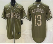 Men's San Diego Padres #13 Manny Machado Olive 2026 Armed Forces Day Jersey Men's San Diego Padres #13 Manny Machado Olive 2026 Armed Forces Day Jersey