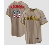 Men's San Diego Padres #13 Manny Machado Tan USA 250 Fourth of July Home Stitched Baseball Jersey Men's San Diego Padres #13 Manny Machado Tan USA 250 Fourth of July Home Stitched Baseball Jersey