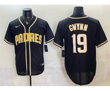 Men's San Diego Padres #19 Tony Gwynn 2026 Fashion Replica Black Out Stitched Baseball Jersey