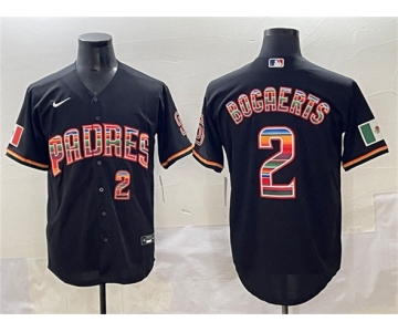 Men's San Diego Padres #2 Xander Bogaerts Black Mexico Cool Base Stitched Baseball Jersey