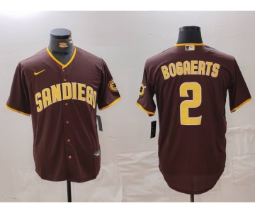 Men's San Diego Padres #2 Xander Bogaerts Brown Cool Base Stitched Jersey