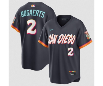Men's San Diego Padres #2 Xander Bogaerts Obsidian 2026 City Connect Stadium Limited Stitched Baseball Jersey