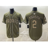 Men's San Diego Padres #2 Xander Bogaerts Olive 2026 Armed Forces Day Stitched Baseball Jersey Men's San Diego Padres #2 Xander Bogaerts Olive 2026 Armed Forces Day Stitched Baseball Jersey