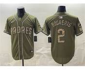 Men's San Diego Padres #2 Xander Bogaerts Olive 2026 Armed Forces Day Stitched Baseball Jersey Men's San Diego Padres #2 Xander Bogaerts Olive 2026 Armed Forces Day Stitched Baseball Jersey
