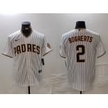 Men's San Diego Padres #2 Xander Bogaerts White Cool Base Stitched Jersey