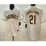 Men's San Diego Padres #21 Nick Castellanos White Cool Base Jersey