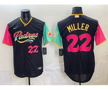 Men's San Diego Padres #22 Mason Miller 2022 Black City Connect Cool Base Stitched Baseball Jersey