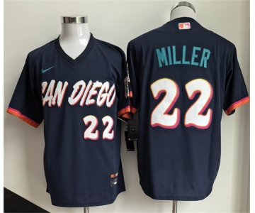 Men's San Diego Padres #22 Mason Miller Obsidian 2026 City Connect Stadium Stitched Baseball Jersey