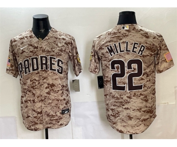 Men's San Diego Padres #22 Mason Miller Tan Camo Cool Base Stitched Baseball Jersey