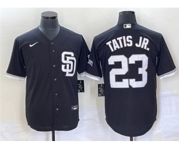Men's San Diego Padres #23 Fernando Tatis Jr. Black Cool Base Stitched Baseball Jersey