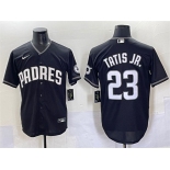 Men's San Diego Padres #23 Fernando Tatis Jr. Black Stitched Baseball Jersey