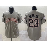 Men's San Diego Padres #23 Fernando Tatis Jr. Gray Fashion Throwback With Patch Cool Base Stitched Jersey