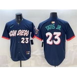 Men's San Diego Padres #23 Fernando Tatis Jr. Obsidian 2026 City Connect Limited Stitched Baseball Jersey.